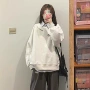 秋冬印花圆领宽松卫衣
