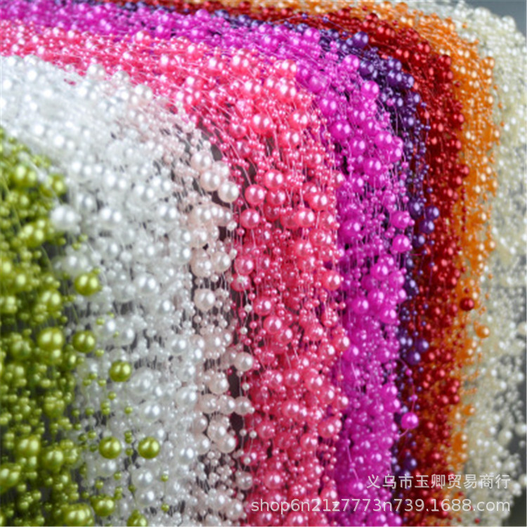 8 + 3mm hilo de pescado perlas de imitación de perlas de alambre de acrílico boda ropa de Navidad celebración de la flor LED Cadena de Luz Accesorios