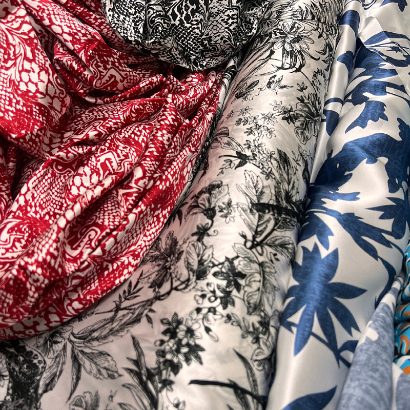 19mm silk plain crepe satin printed mulberry silk digital printing…