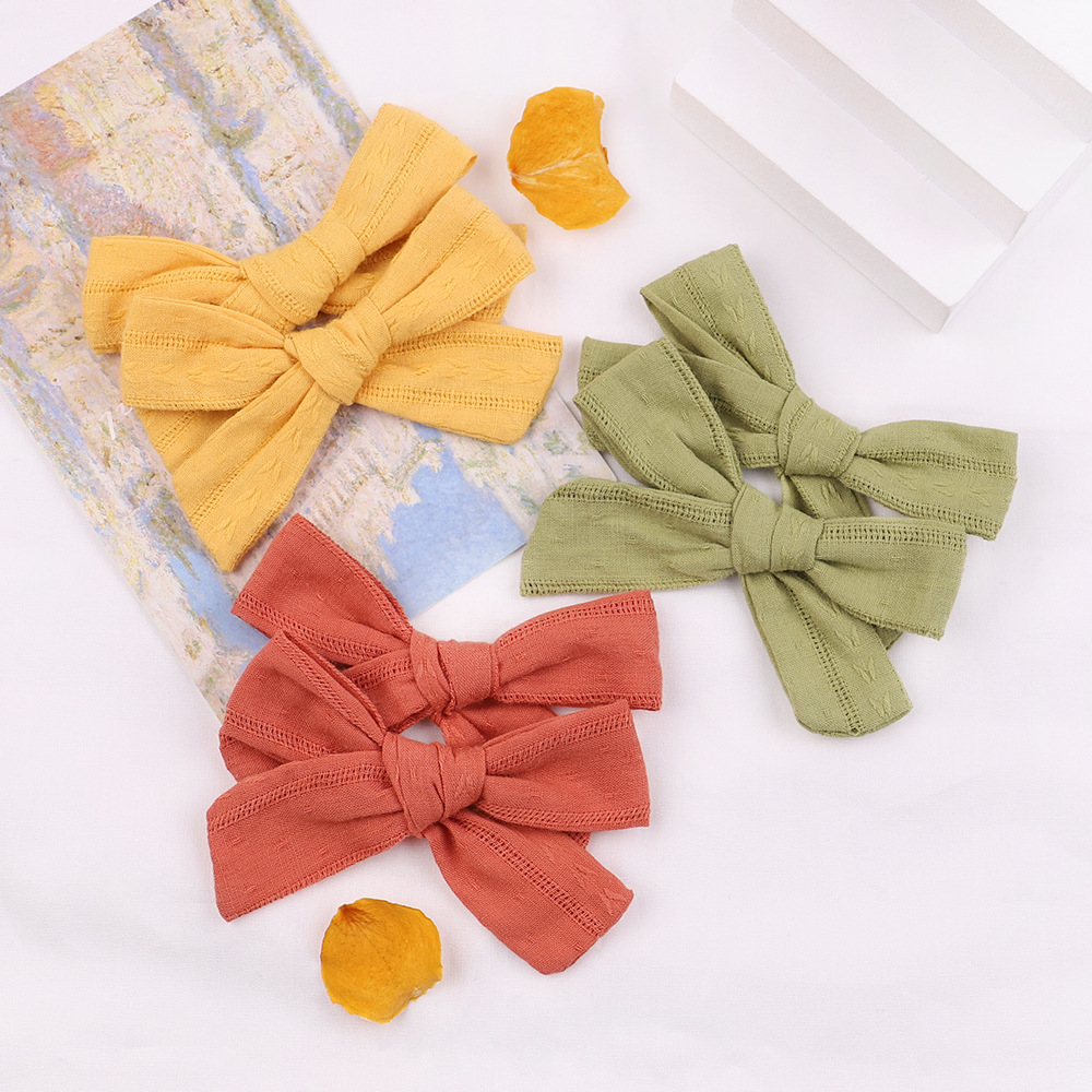 Korean Wrinkle Cloth Bow Hairpin Student Baby Hair Accessories Wholesale display picture 4