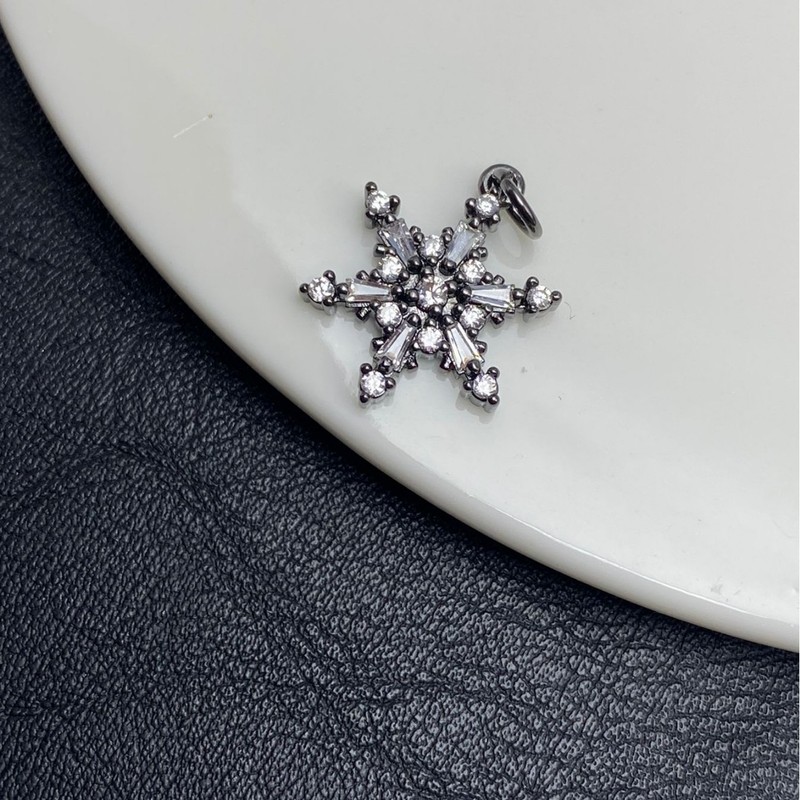 保色满钻锆石雪花吊坠穿珠手工水晶文玩手串手链DIY饰品配件串珠|undefined
