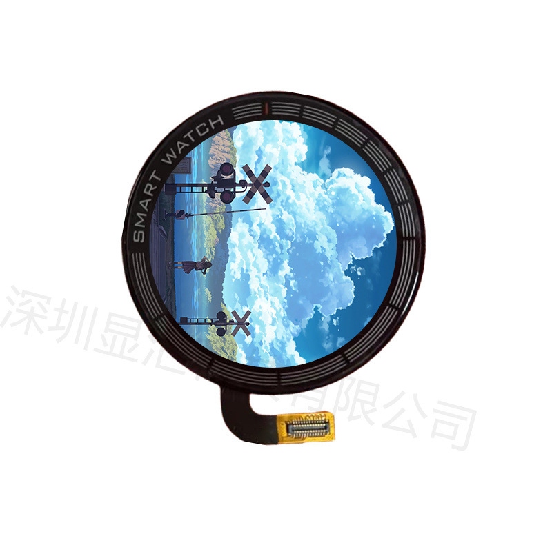 1.43寸圆屏AMOLED显示屏 466*466 QSPI接口圆形AMOLED总成自带触