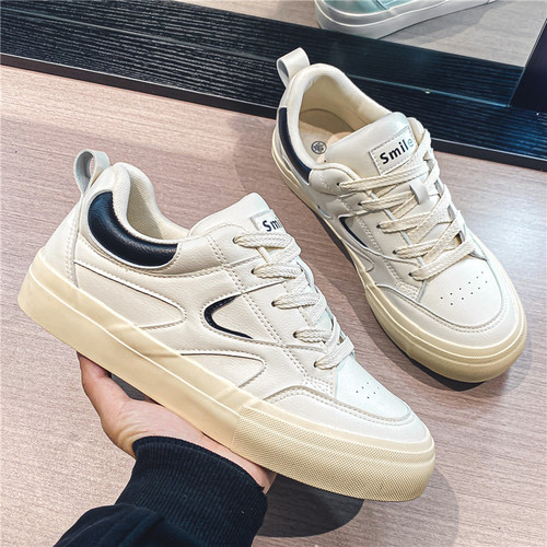 New Shoes Men's White Shoes Men's Couples Casual Skateboard Shoes White Sports Boys Trendy Shoes Leather Men's Shoes