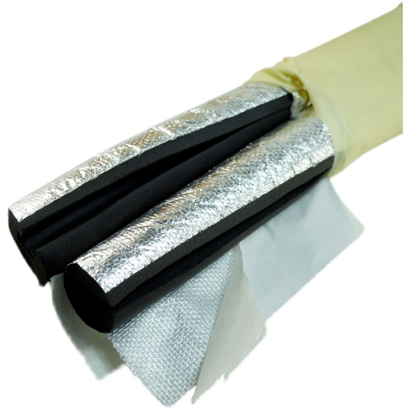 K31C空调铜管保温管套外机空调管铝箔橡塑保温棉管室外隔热保护套