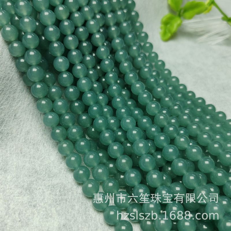高仿晴水和田玉玉髓散珠批发 手工diy饰品配件青海玉危料蓝水串珠|undefined