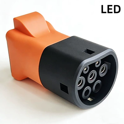 Elektrikli avtomobil şarj stansiyaları | Energy Vehicle Discharging Gun Type2 - orange-anti-theft-european-standard-female-connector-illuminated