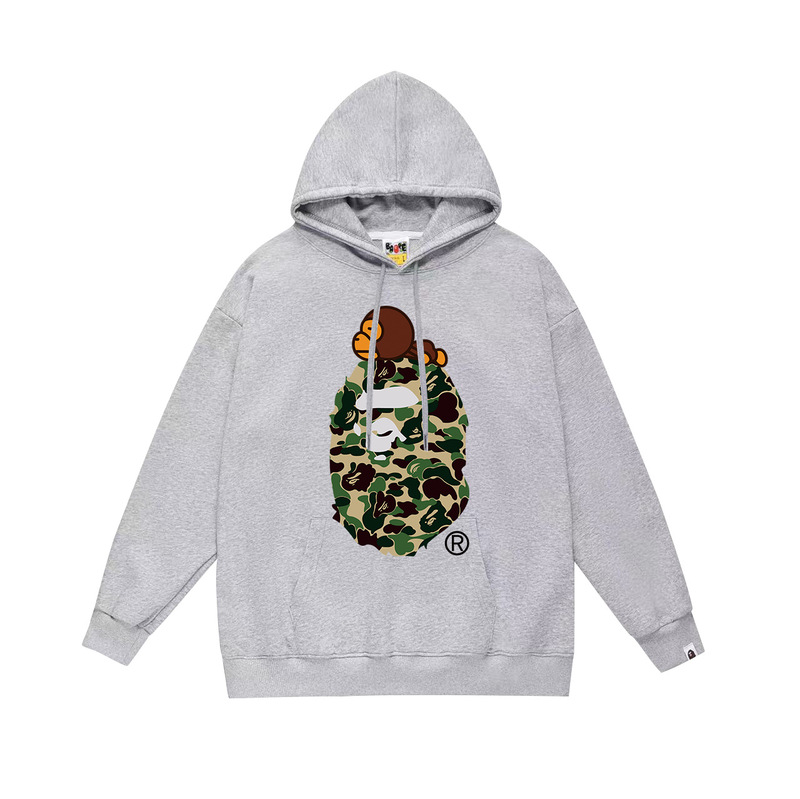 BAPE猿の頭の潮のブランドの片面のプリントは帽子の衛衣の秋冬の新型のヒップホップの潮流の男女の同項の純綿になります。|undefined