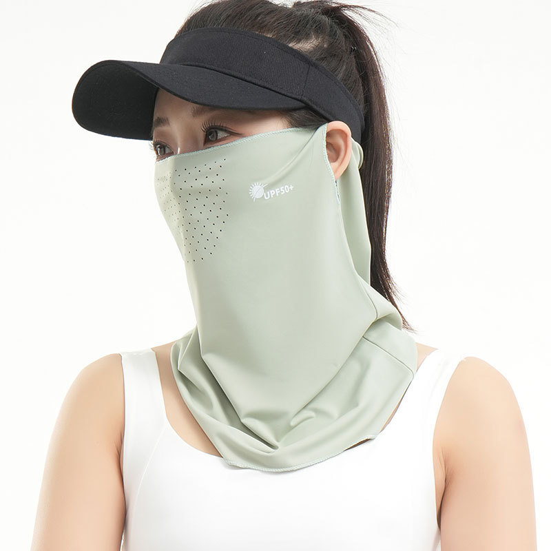 Máscara solar para mujeres verano anti-UV helado cool cuello para montar al aire libre protector de cuello protector de la cara colgando toallas faciales