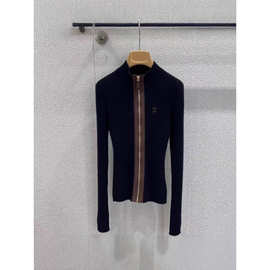 南油高定M家25秋季新款修身显瘦针织衫长袖拉链高领开衫外套现货