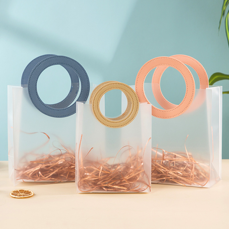 ins风 PP磨砂手提袋 节日透明手提袋  儿童节伴手礼  小号