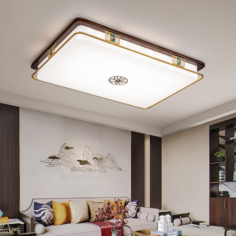 Grand View Garden nuevo estilo chino sala de estar lámpara de techo, estilo chino Zen lámpara de comedor dormitorio lámpara de techo Zhongshan lámpara 667L