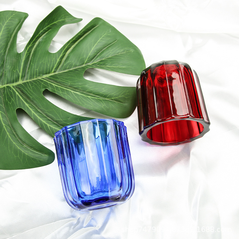 Taza de vela de vidrio de alta calidad, botella de aromaterapia transparente sin fuego, vaso de bricolaje, candelabro, recipiente de vela, taza vacía gruesa