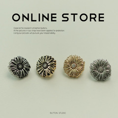 MOSN 雛菊鑲鑽紐扣金屬小扣子時尚女服裝飾扣襯衣開衫毛衣袖領扣