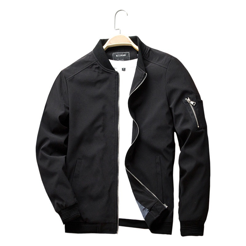 Chaqueta masculina con cremallera – estilo casual, delgada, disponible en tallas grandes