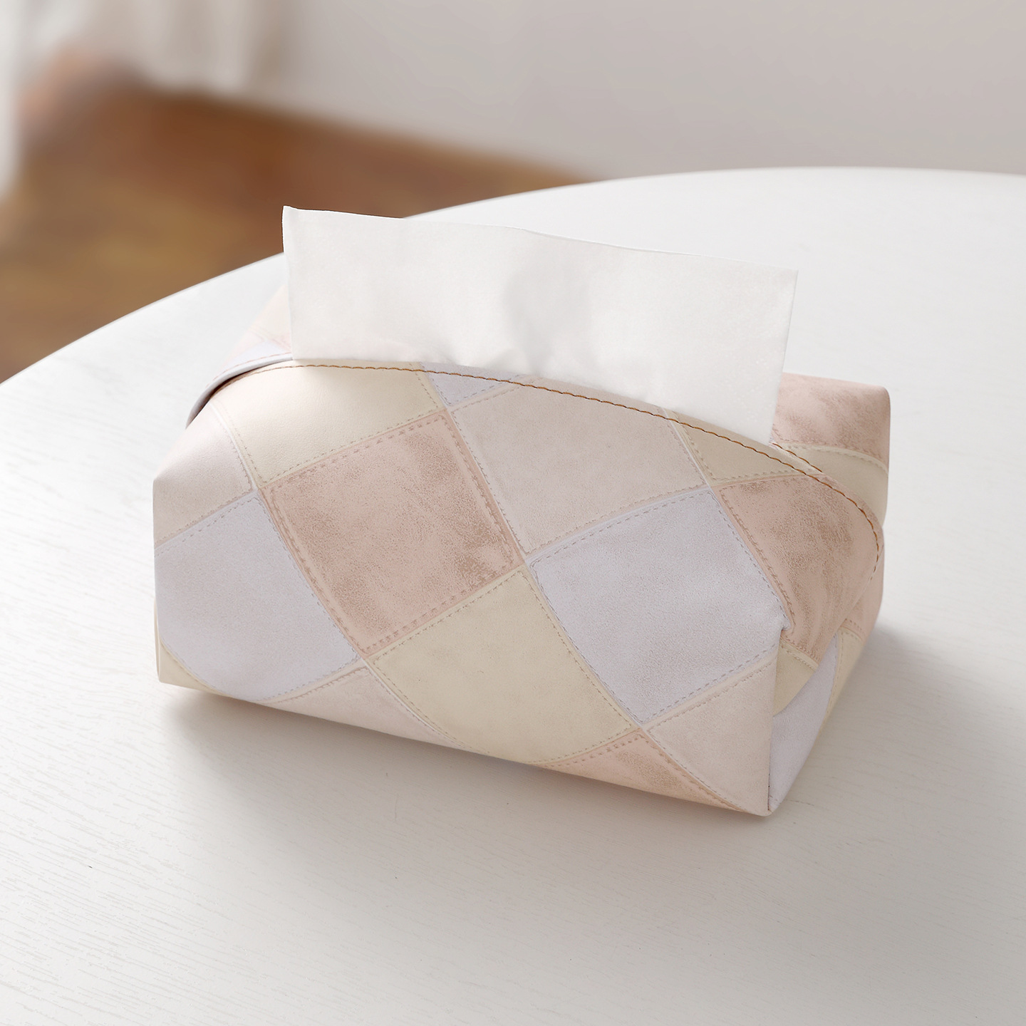 Caja de toallas de papel nórdica caja de extracción de automóviles PU simple sala de estar mesa de té bolsa de toallas de papel para automóviles de gran capacidad general