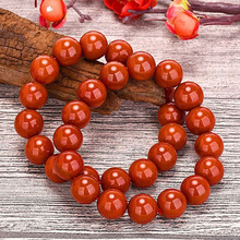天然南红玛瑙圆珠散珠柿子红玛瑙手链手串素圈男女款工厂直销批发