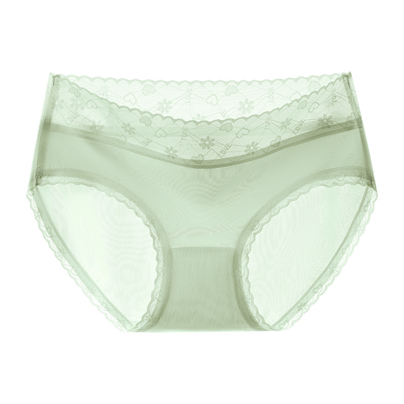 Ropa interior de seda de hielo para mujer estilo fino de verano sin costuras para niñas puro algodón antibacteriano entrepierna encaje sin costuras ropa interior refrescante