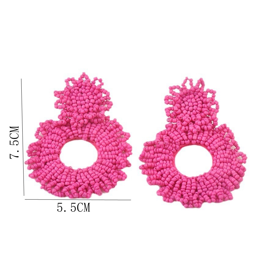 1 Pair Exaggerated Simple Style Circle Seed Bead Drop Earrings display picture 1