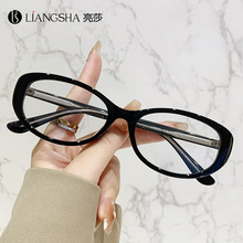 跨境新款小香黑框眼镜女 网红ins风可配度数潮板材插芯猫眼眼镜架