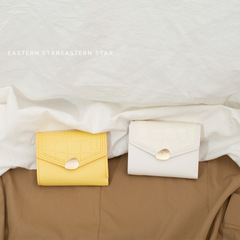 New wallet women's short Korean style student simple and compact three-fold buckle multi-card slot coin purse multi-function wallet