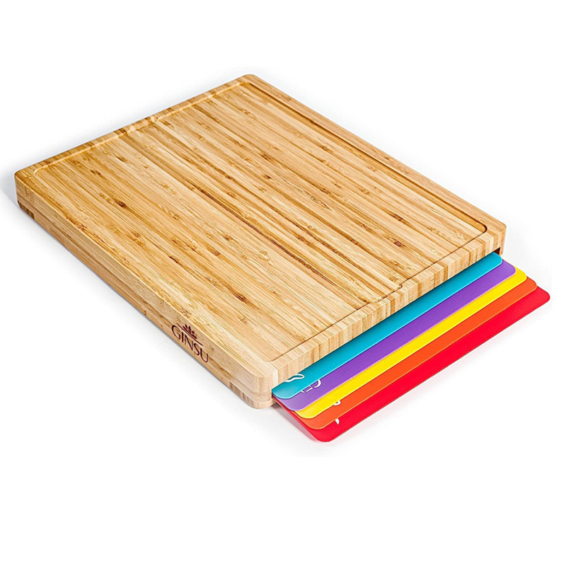 Bamboo Square Cutting Board Wooden Chopping Board Pp Cutting Board Set Household Kitchen Multifunctional Cutting Board Classification Household Chopping Board