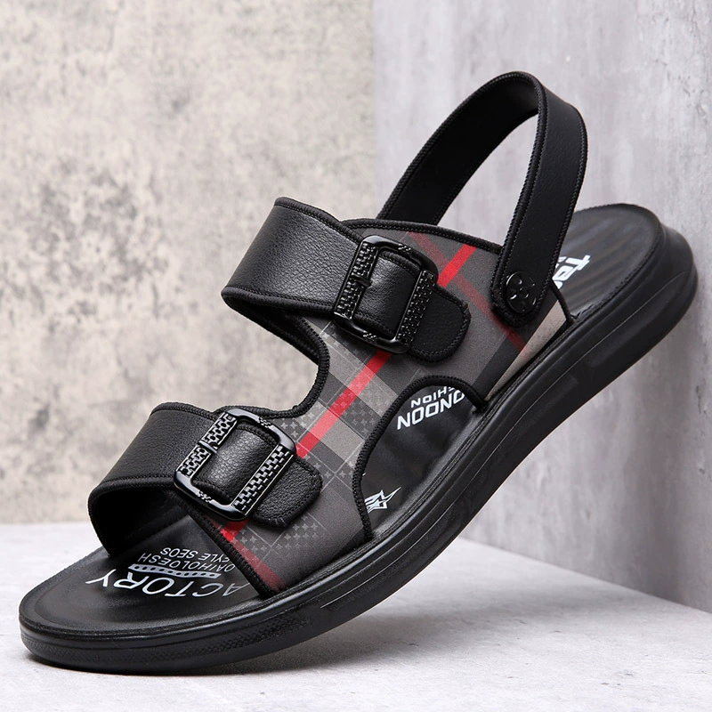 Сандалии мужские приливы летняя тенденция носить повседневную пляжную обувь мужские нескользкие водонепроницаемые тапочки двойного назначения оптом