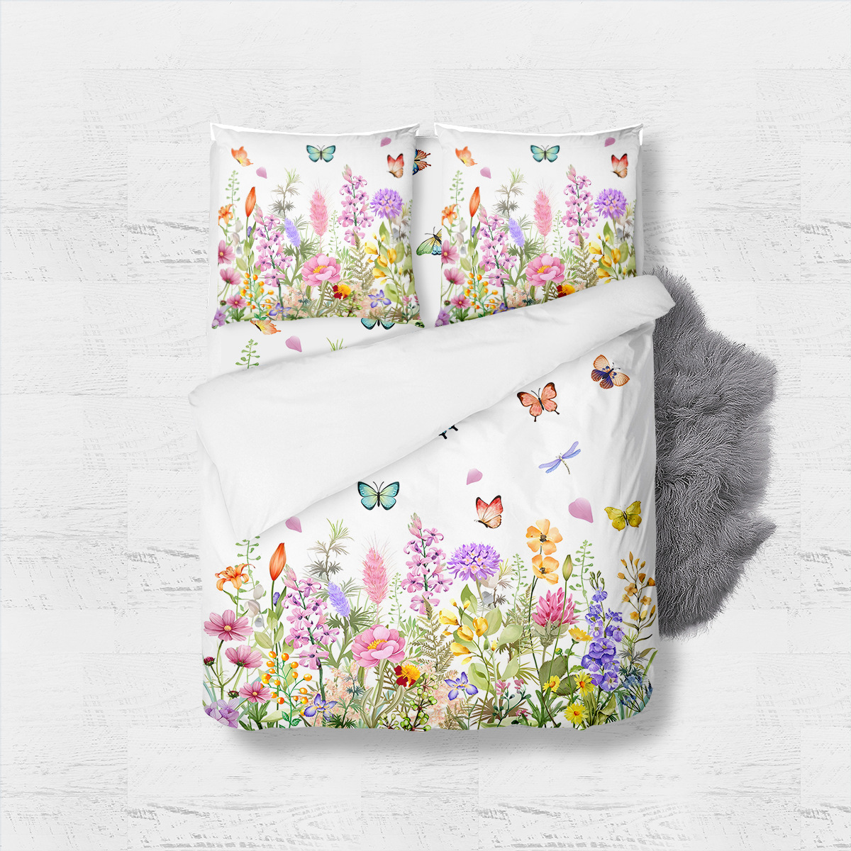 Fabricante directo para la plataforma transfronteriza Amazon WISH venta caliente de productos explosivos, serie completa de ropa de cama de tres piezas y cortinas