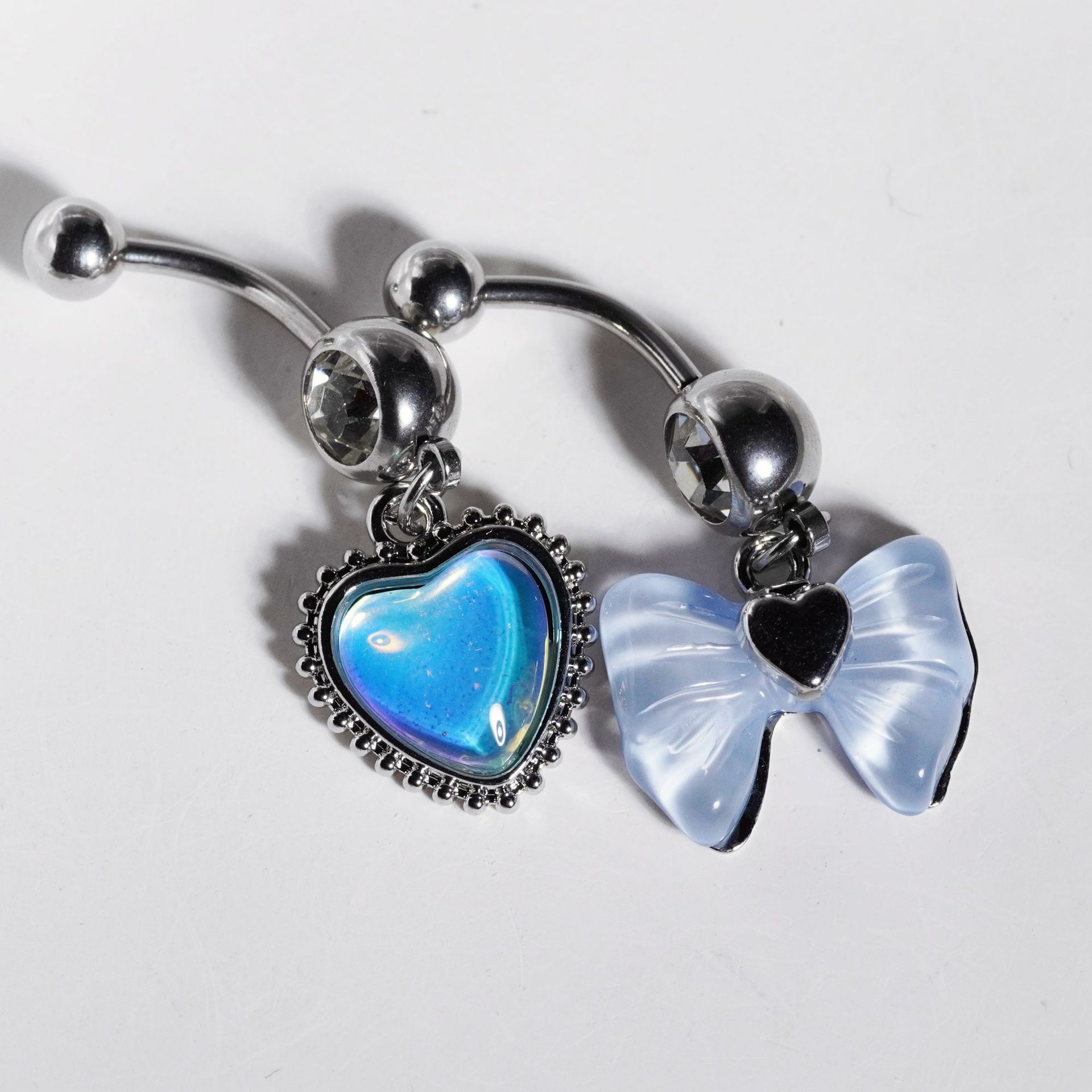 Personalisierter Bauchnabelpiercing Aus Edelstahl Mit Herz Und Zirkon_voghion.com