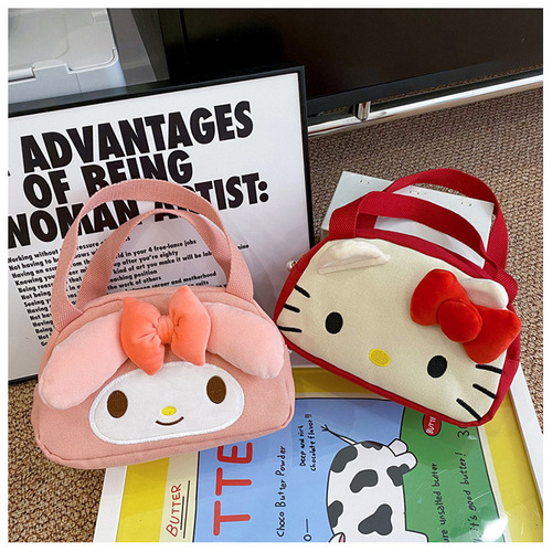  New Cute Pink Rabbit Canvas Handbag Sweet Ladies Cosmetic Bag Cartoon Large Capacity Storage Bag