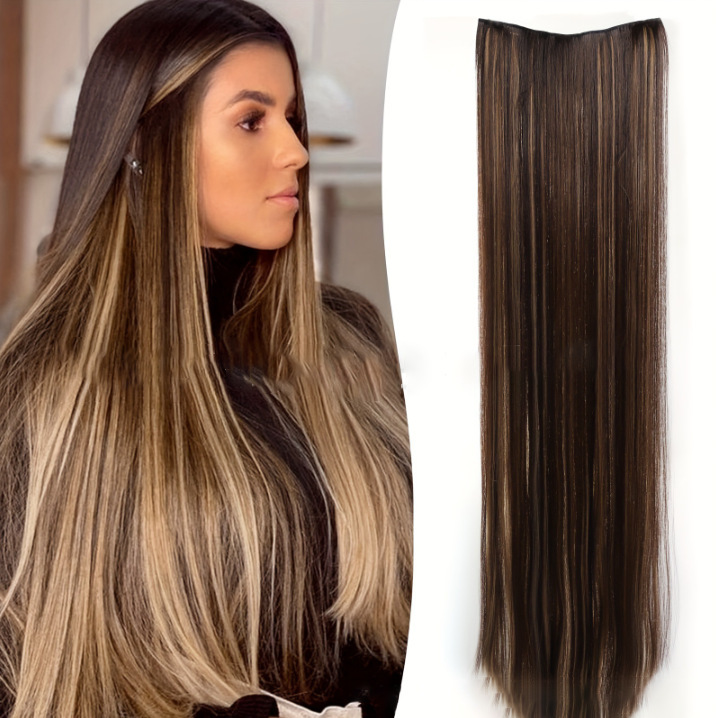 Pelucas europeas y estadounidenses transfronterizas cinco tarjetas extensiones de cabello pelucas de cabello largo recto una pieza de clip extensiones de cabello al por mayor en stock