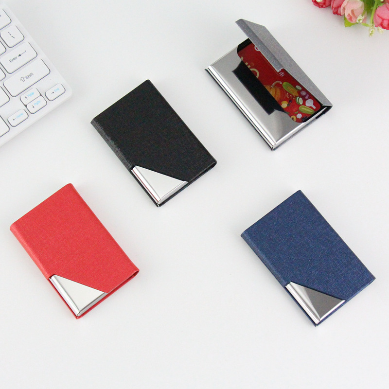 Leather Stainless Steel Large-Capacity Business Card Holder for Men and Women, Business Fashion Business Card Box, Metal Creative Business Card Storage Box Leather Stainless Steel Large-Capacity Business Card Holder for Men and Women, Business Fashion Business Card Box, Metal Creative Business Card Storage Box