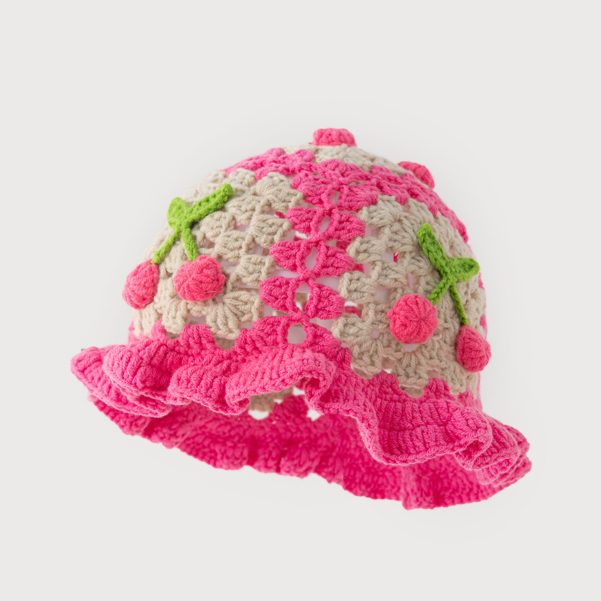 Holiday, Daily Occasion Women's Cartoon Style Simple Style Cherry Crimping Wool Cap