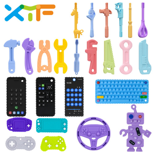 Hot-selling remote control teether toy Manhattan ball hand-grabbing ball baby anti-hand-biting teething stick teether