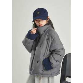 女童2025冬季新款羽绒棉服中大童格子加厚保暖短款外套儿童上衣棉