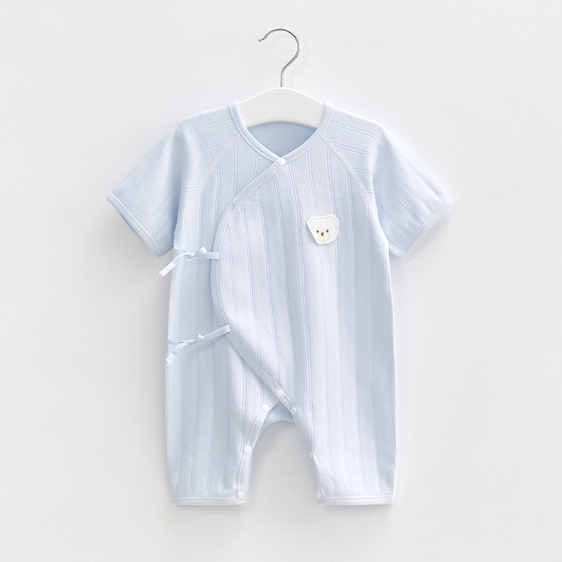 Ropa de verano para bebés recién nacidos, manga corta, algodón puro, estilo fino, 0-3 meses, conjunto de verano, 6 meses, mono unisex para bebé.