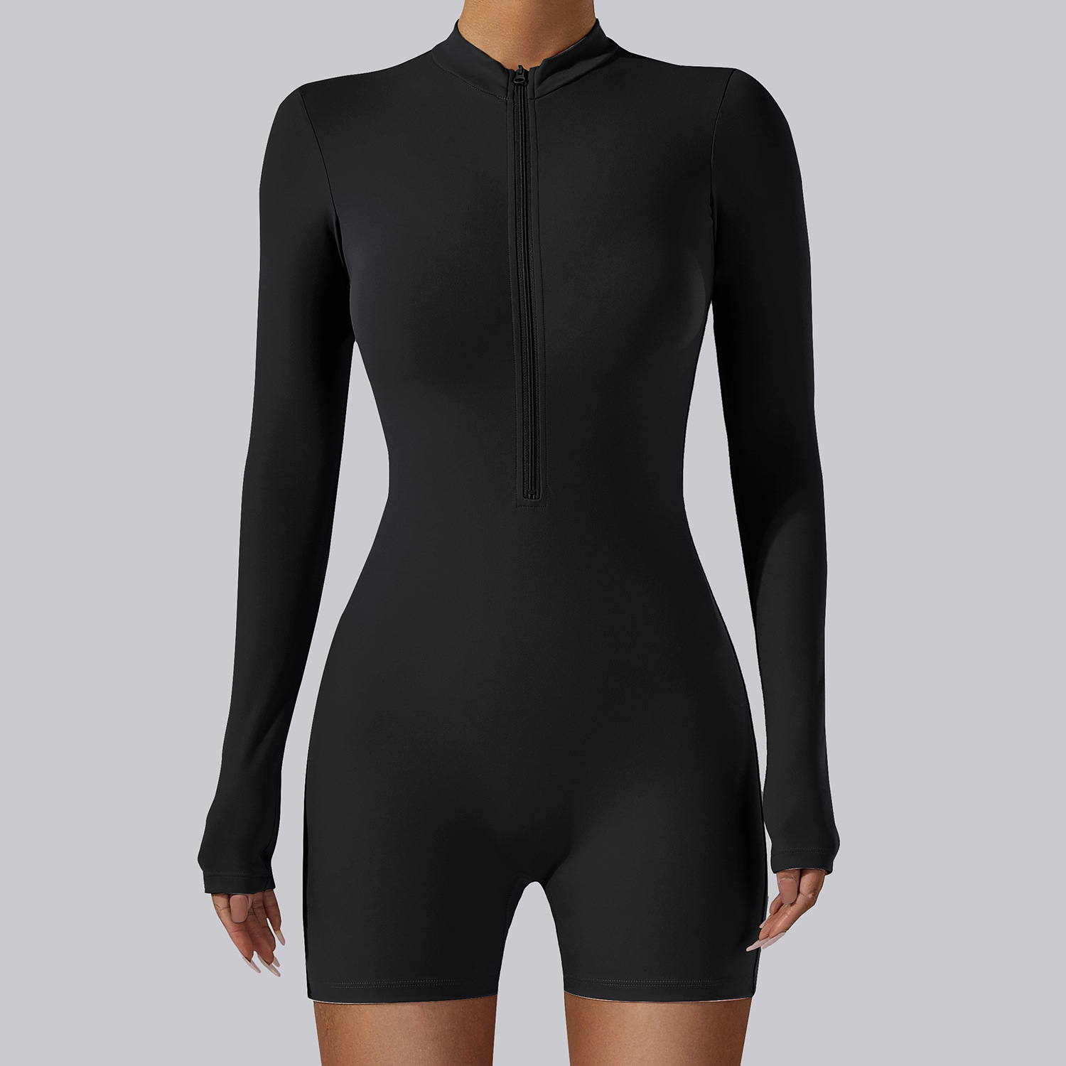 Nuevo Traje de Yoga de una Pieza con Cierre de Cremallera en el Cuello, Traje de Baile de una Pieza, Traje Deportivo Ajustado de una Pieza