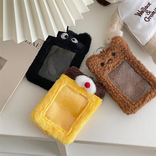 Original animal plush card holder Korean ins style campus meal card idol photo card photo display pendant