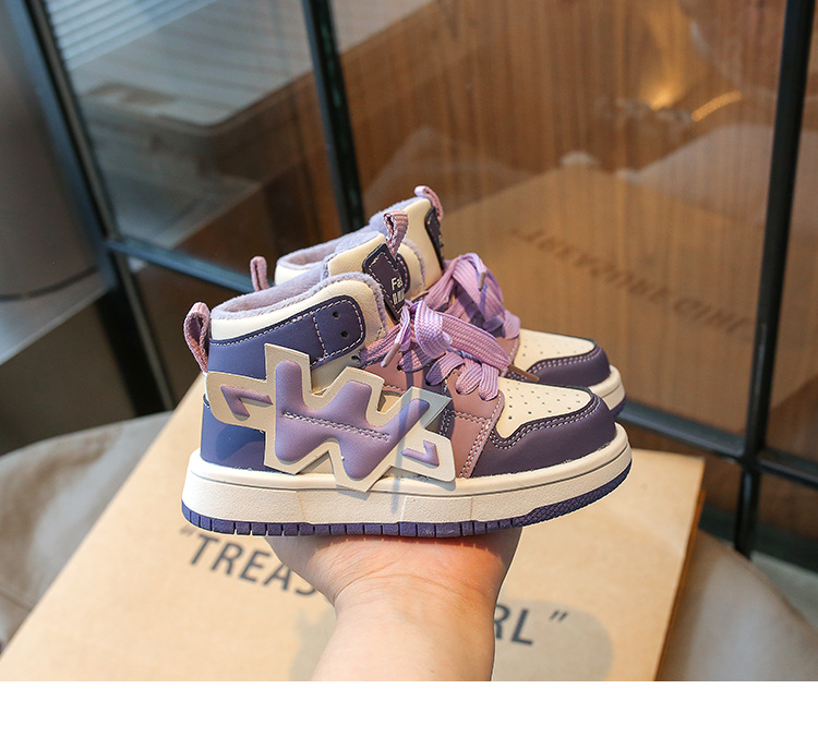 Mädchen Winter Sneaker High-top Mit Warmem Innenfutter_voghion.com
