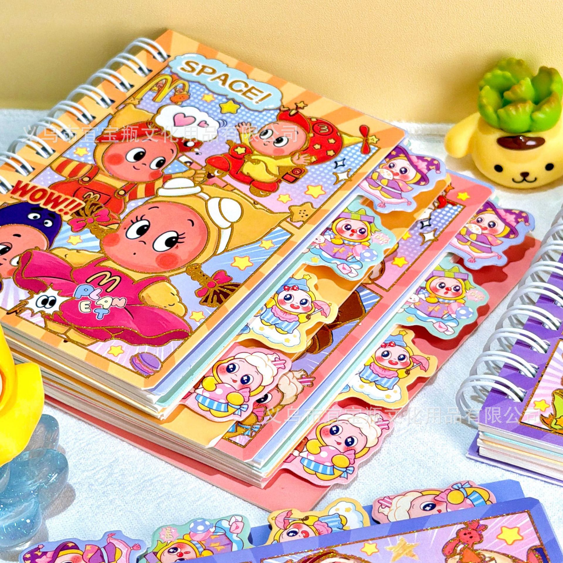 Cuaderno de Espiral con Divisores y Estampado Dorado de Papel para Notas