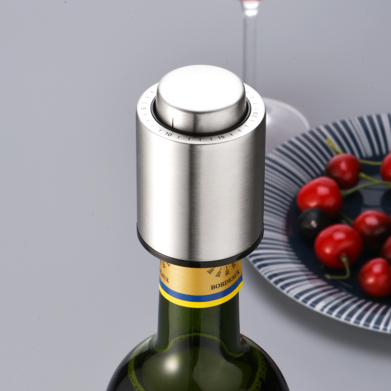 Tapón de vino con sellador al vacío para botellas, con escala, mantiene fresco