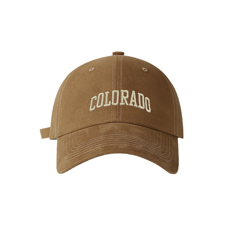 Hochwertige, matte Softtop-Baseballkappe mit aufgestickten Herrenbuchstaben in koreanischer Version, trendigem großem Kopf, kleinem Gesicht,_voghion.com