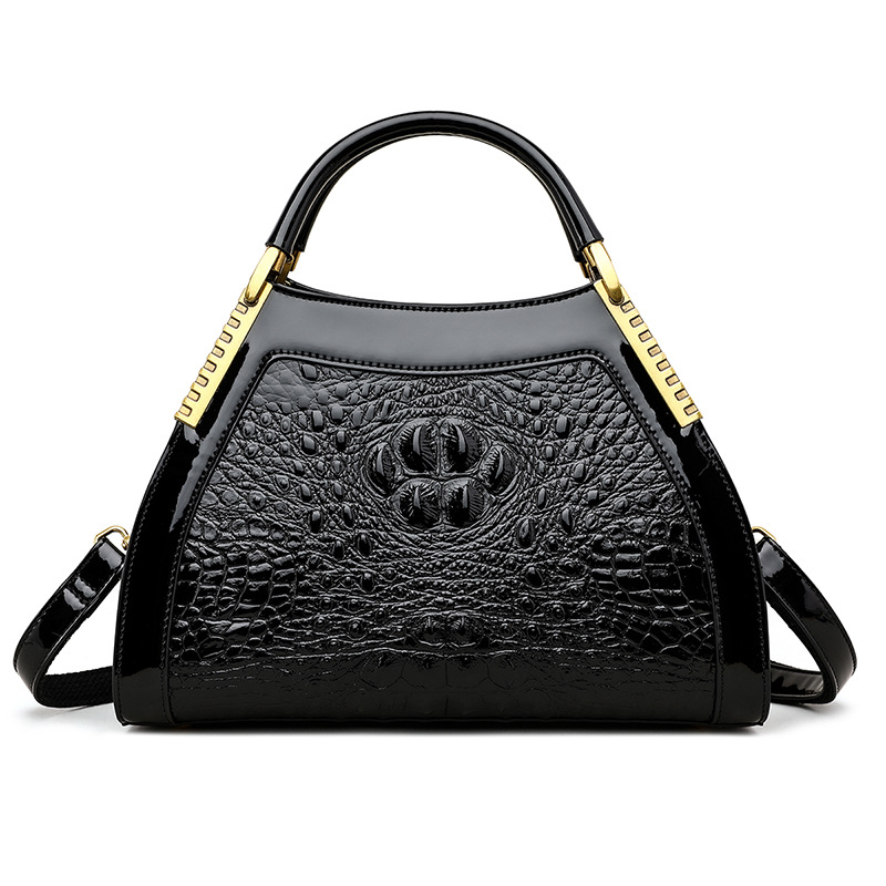 Comercio exterior mujeres bolsa 2023 nuevo cuero brillante moda portátil de gran capacidad cocodrilo patrón hombro colgado mujeres bolsa