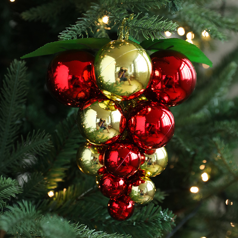 Bolas de Navidad de simulación de uva bola de árbol de Navidad colgante bola de plástico bola brillante decoración de la atmósfera del diseño de la escena