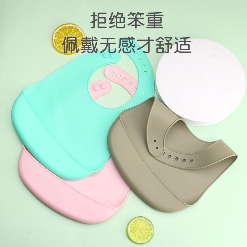 東莞グリーン工場ベビーシリコンよだれかけビスフェノールフリー赤ちゃん唾液バッグ子供用食器給餌セット