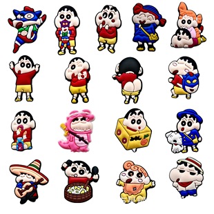 Crayon Shin-Chan Croc Shoe Decoration Shoe Charms Detachable Cute Croc Shoe Accessories Charms in Stock