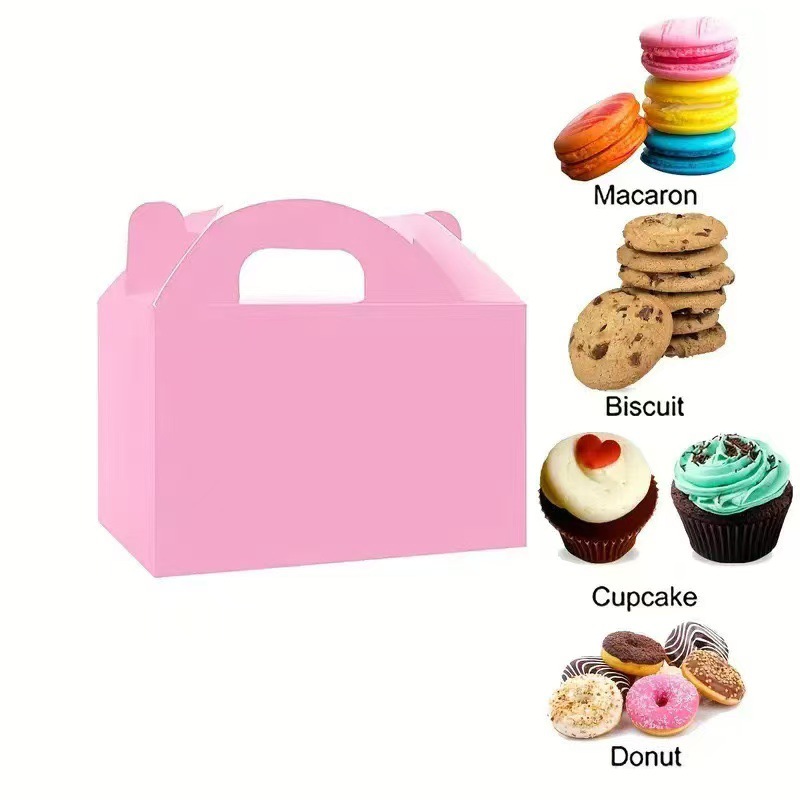 Caja de embalaje de color de grado alimenticio Caja de embalaje de panadería de color sólido Caja de embalaje de pastel Postre galletas de nieve Caja de embalaje portátil image 5