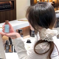 趙露思同款蕾絲米色大腸發圈女文藝復古森系仙女頭繩髮飾