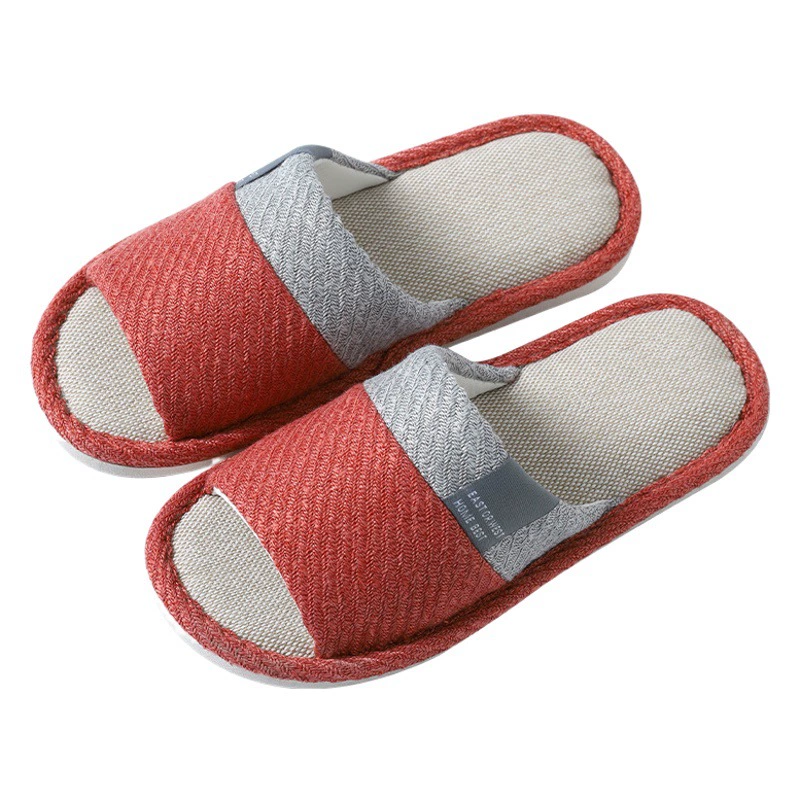 Льняные тапочки Four Seasons Японская пара мужчин и женщин Домашние сандалии с деревянным полом Тканевые Тапочки