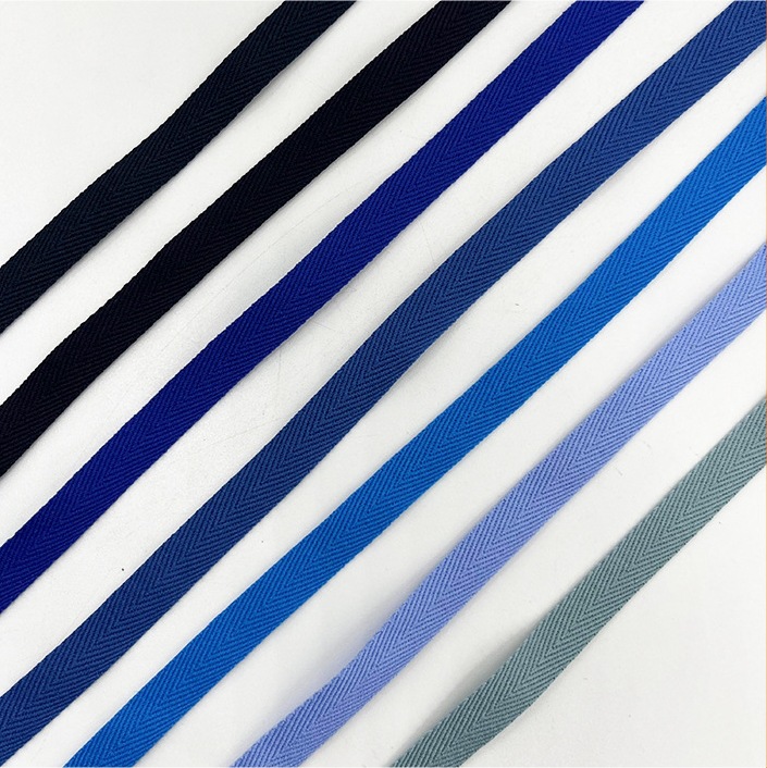 1cm de poliéster colorido herringbone cuello trasero cinturón de borde zapatos tacones cinturón de tela ropa infantil camiseta cuello de banda lateral