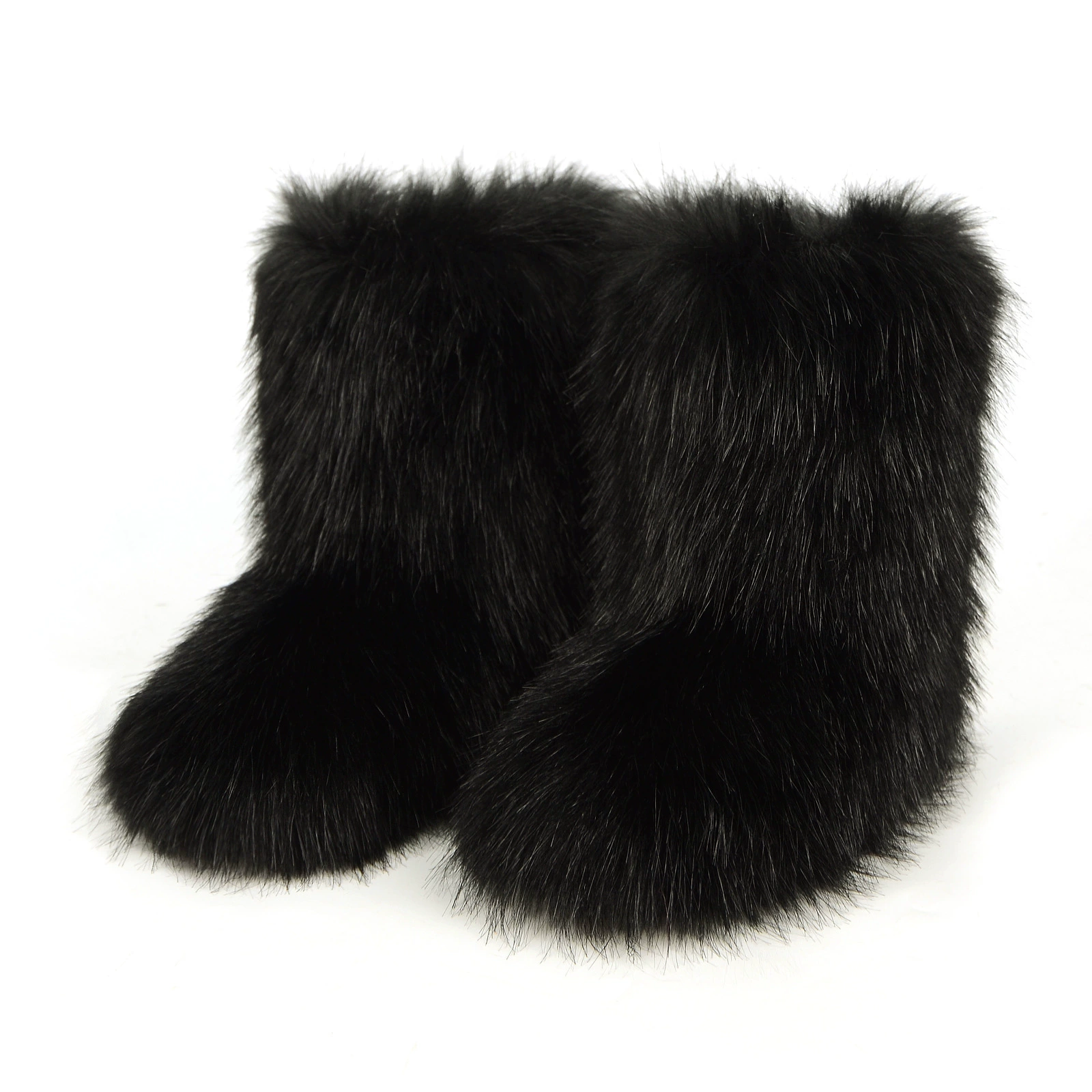 Mid‑calf warm boots, European style, high‑quality faux‑fur mid‑length, sizes 36–46